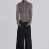 Czarne Colossus Jeans z niskim stanem