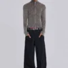 Czarne Colossus Jeans z niskim stanem