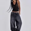 Czarne jeansy Colossus Jeans z efektem sprania