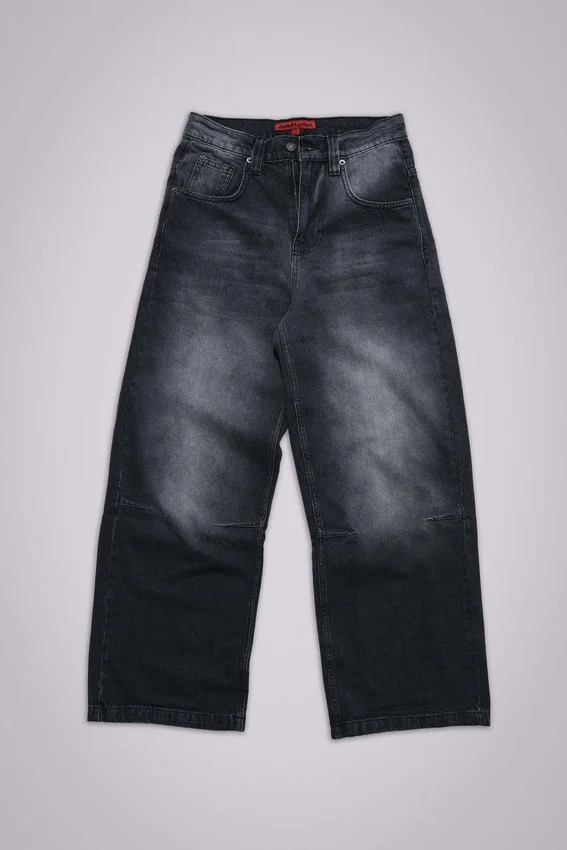 Czarne jeansy Colossus Jeans z efektem sprania
