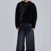 Czarne jeansy Colossus Jeans z efektem sprania