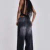 Czarne jeansy Colossus Jeans z efektem sprania