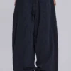 Czarne Jeansy Colossus XL w cienką prążkowaną kratkę