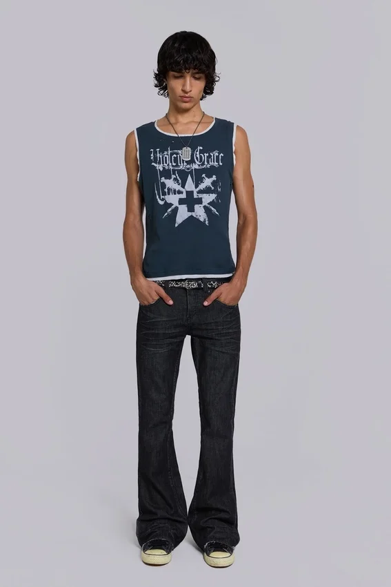 Czarne jeansy Jude Bootcut z rozszerzanymi nogawkami