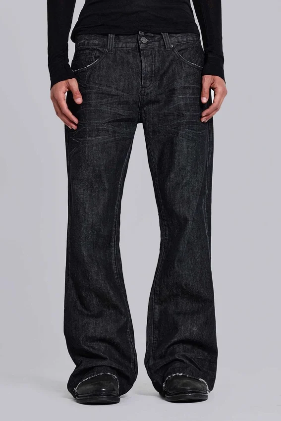 Czarne jeansy Jude Bootcut z rozszerzanymi nogawkami