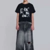 Czarne jeansy XL Colossus z efektem erozji