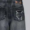 Czarne jeansy XL Colossus z efektem erozji
