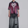 Czarne jeansy XL Colossus z efektem erozji