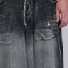 Czarne jeansy XL Colossus z efektem erozji