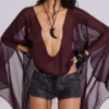 Czarne mini szorty Vaca z imitacji skóry z przeszyciami typu whipstitch