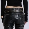Czarne spodnie typu bootcut „Carbon Black Studded Drift”