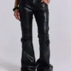 Czarne spodnie typu bootcut „Carbon Black Studded Drift”