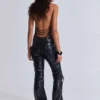 Czarne spodnie typu bootcut „Carbon Black Studded Drift”