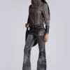 Czarne, sprane jeansy typu bootcut „Drift”