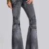 Czarne, sprane jeansy typu bootcut „Drift”
