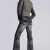 Czarne, sprane jeansy typu bootcut „Drift”