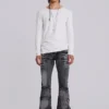 Czarne, sprane jeansy typu bootcut „Drift”