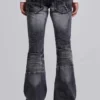 Czarne, sprane jeansy typu bootcut „Drift”