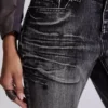 Czarne, sprane jeansy typu bootcut „Drift”