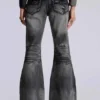 Czarne, sprane jeansy typu bootcut „Drift”