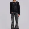 Czarne, sprane jeansy typu bootcut „Drift”