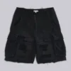 Czarne szorty cargo „Distressed Beach”