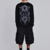 Czarne szorty cargo „Distressed Beach”