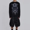 Czarne szorty cargo „Distressed Beach”