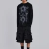 Czarne szorty cargo „Distressed Beach”