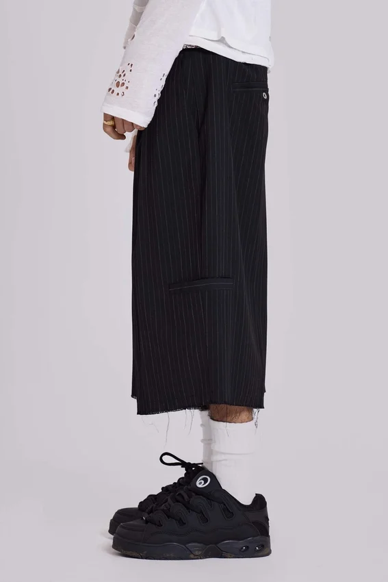 Czarne szorty typu baggy „Goliath” w prążki w rozmiarze XL
