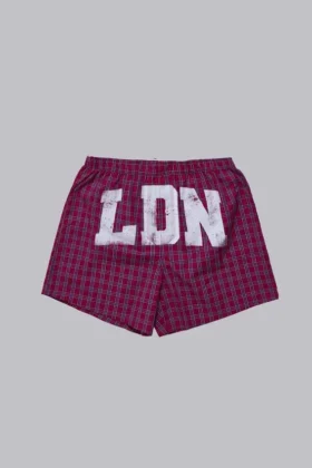 Czerwone bokserki w kratę LDN