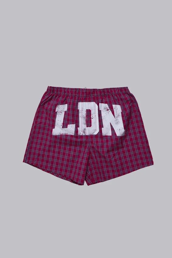 Czerwone bokserki w kratę LDN