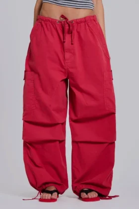 Czerwone spodnie Parachute Cargo