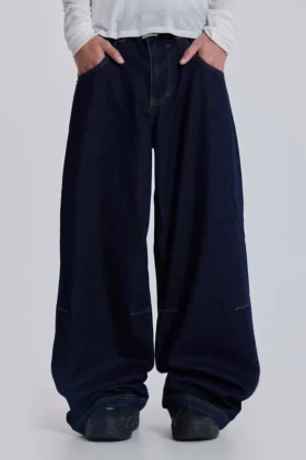 Dżinsy Colossus w stylu baggy w kolorze indygo z niskim stanem
