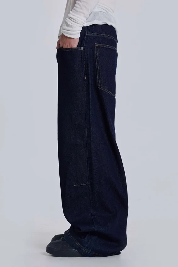 Dżinsy Colossus w stylu baggy w kolorze indygo z niskim stanem