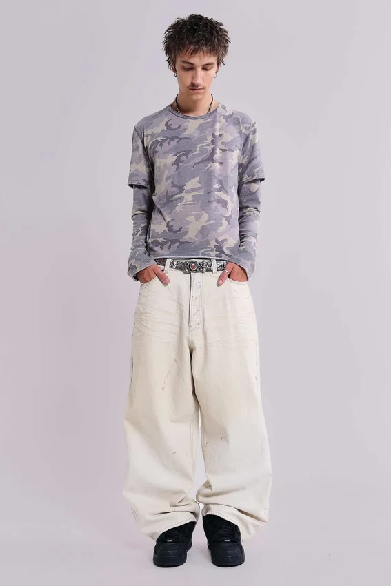 Dżinsy Ecru Paint Colossus Jeans