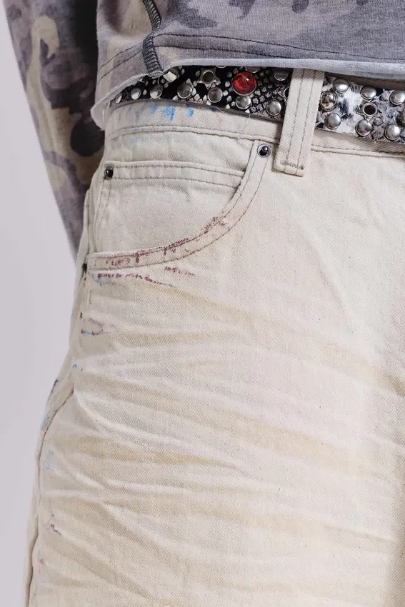 Dżinsy Ecru Paint Colossus Jeans