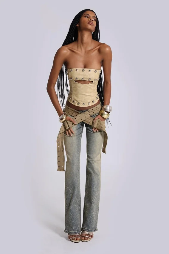 Dżinsy Strap Up w stylu stone wash