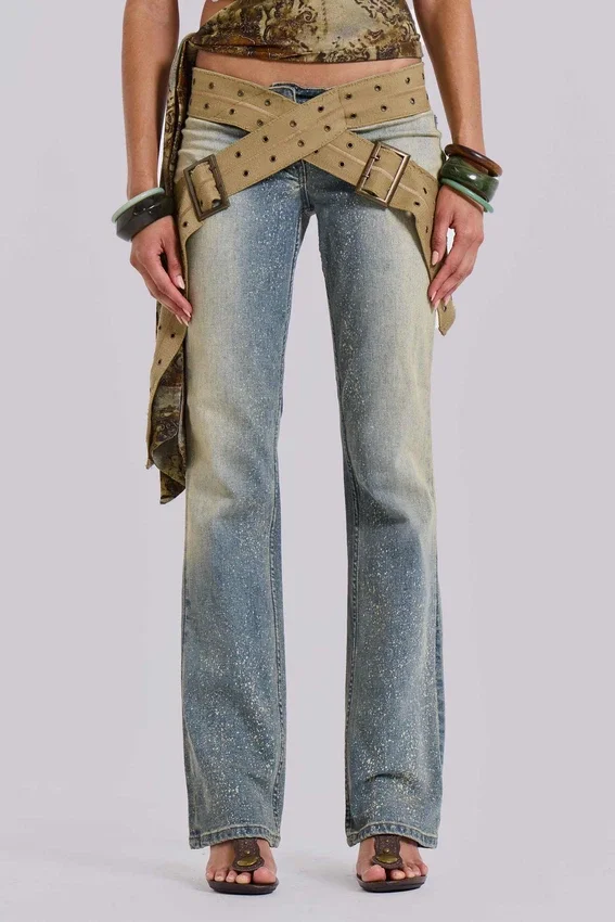 Dżinsy Strap Up w stylu stone wash