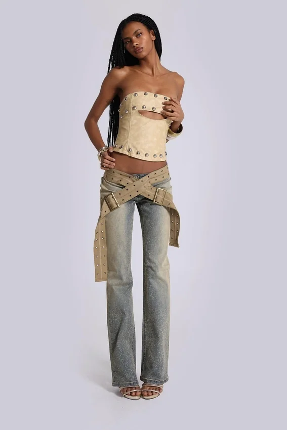 Dżinsy Strap Up w stylu stone wash