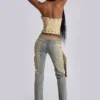 Dżinsy Strap Up w stylu stone wash