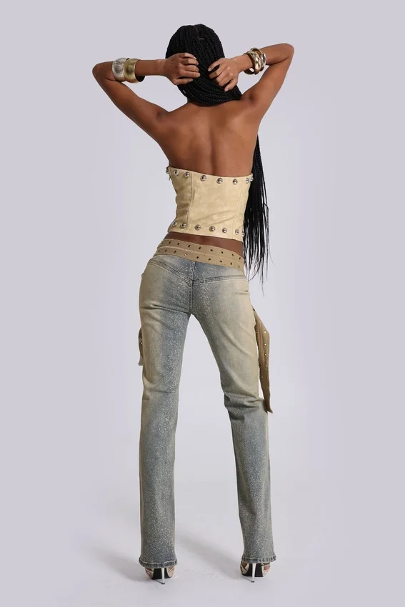 Dżinsy Strap Up w stylu stone wash