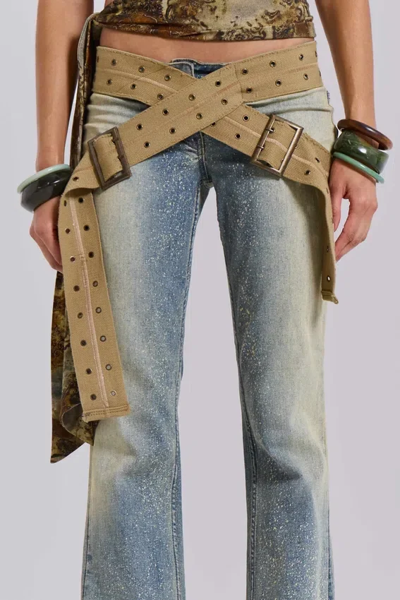 Dżinsy Strap Up w stylu stone wash