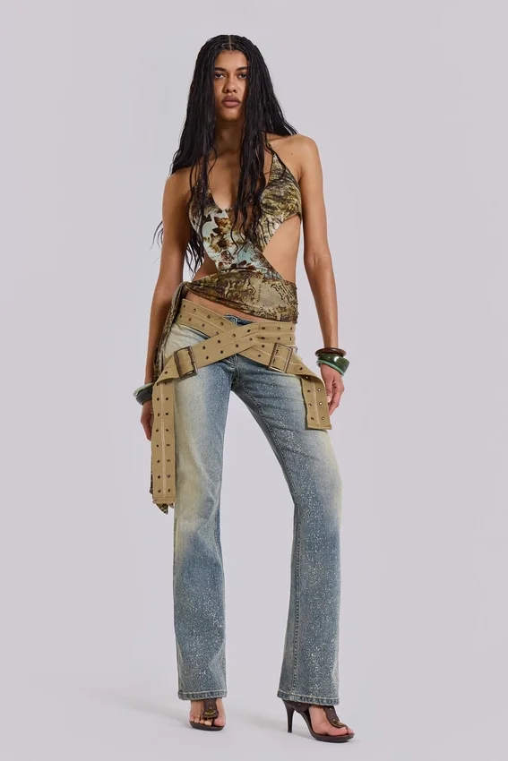 Dżinsy Strap Up w stylu stone wash