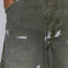 Farbowane jeansy typu carpenter z tkaniny ripstop w kolorze khaki