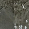 Farbowane jeansy typu carpenter z tkaniny ripstop w kolorze khaki