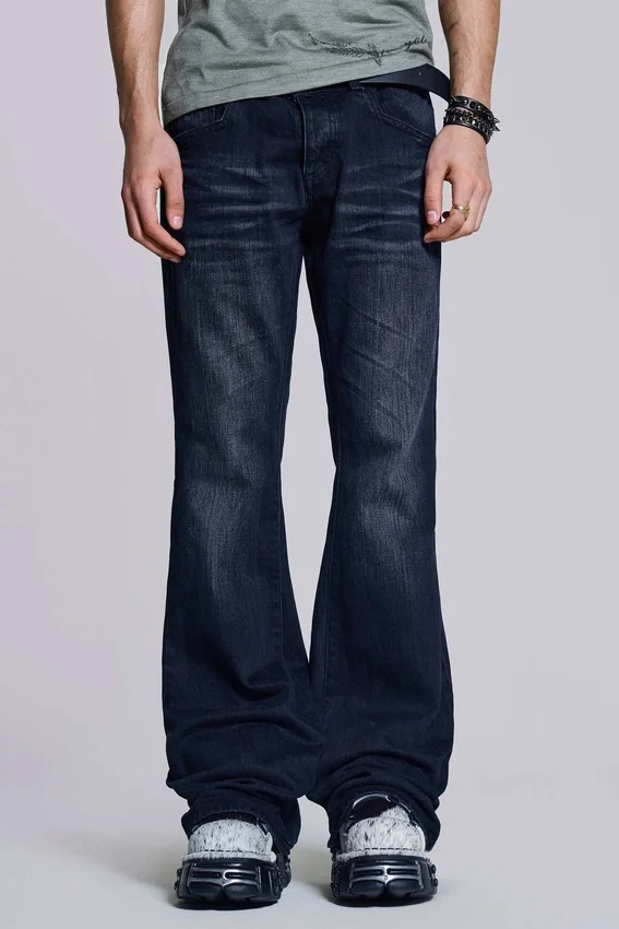 Indigo Creased Drift Bootcut Jeansy
