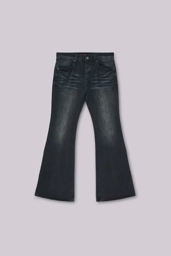 Indigo Creased Drift Bootcut Jeansy