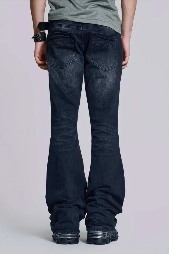 Indigo Creased Drift Bootcut Jeansy