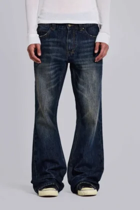Jeansy Indigo Jude Bootcut z przetarciami